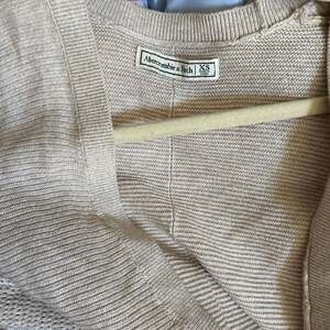 Abercrombie & Fitch Women's Beige Ribbed Open Front Cardigan Sweater